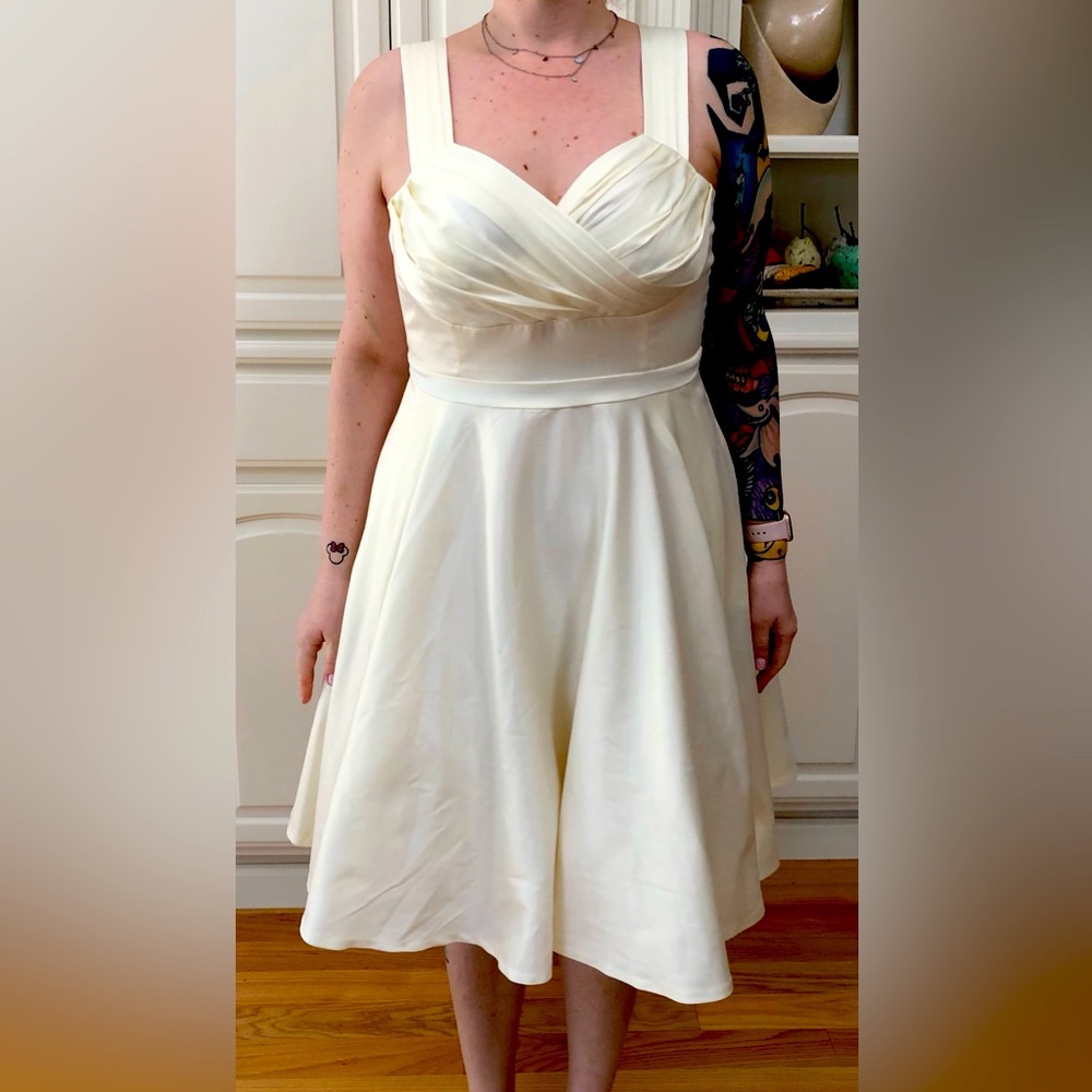 Cream Satin Dress